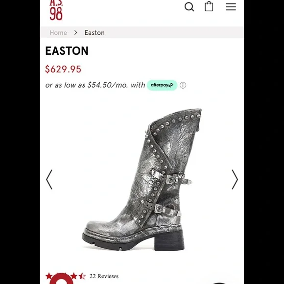 Like New A.S.98 Studded Silver Leather Boots - Picture 13 of 14